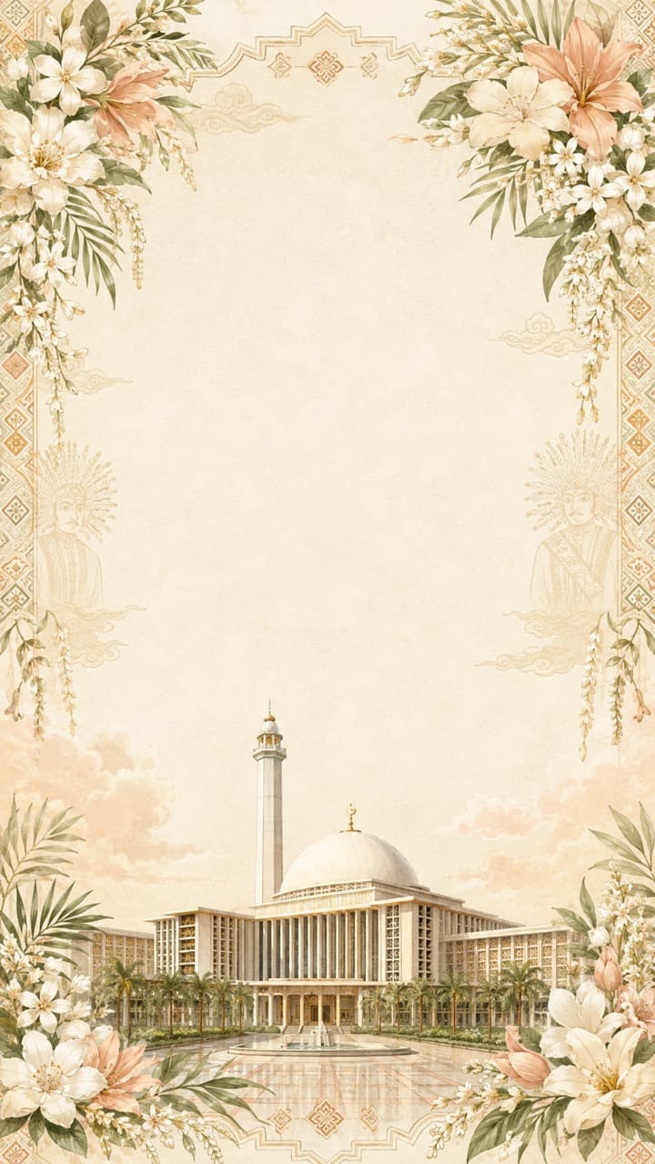 Pratinjau template undangan pernikahan digital Betawi Hening, gaya betawi dan ilustratif dan elegan dan tanpa foto